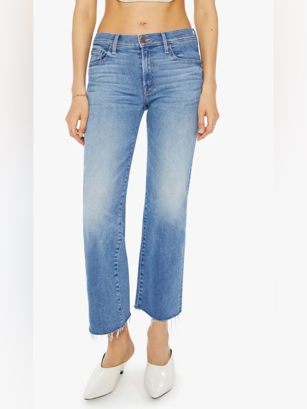 MOTHER - Mid Rise Rambler Zip Ankle Fray in Enjoy the Ride Size 27
